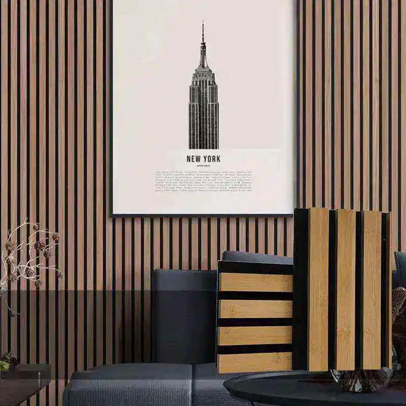 Composite Wood Polyester Fiber Wool Acoustic Panel Polyester Wood Veneer Soundproof Wall Panels