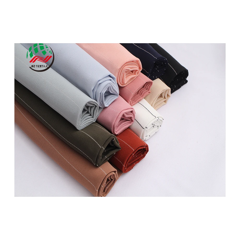 Wholesale 113GSM 98% Polyester and 2% Rayon COMPOSITE STRIPES Fabric for Women Clothing FabricsZNO-09-001