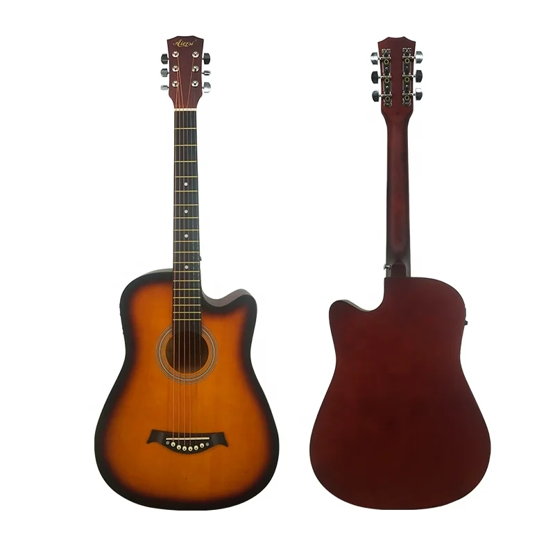  Aiersi низкая цена 38 дюймов sunburst цветная электрическая Студенческая Акустическая гитара