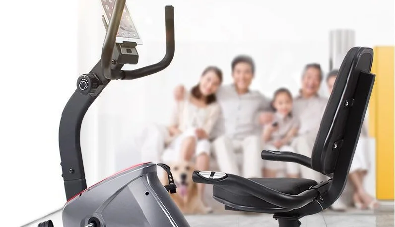 Fitness Magnetic Recumbent Exercise Bike Pulse Rate Monitoring Home Spinning Gym Equipment Indoor