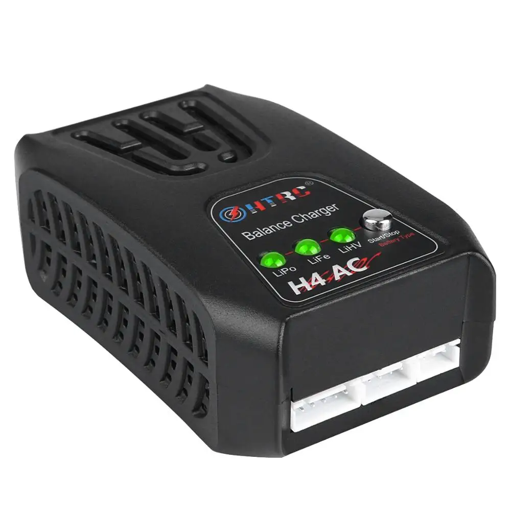 Балансирующее зарядное устройство HTRC H4AC 20 Вт 2 а для аккумуляторов 2-4s Lipo/LiFe/LiHV, компактное зарядное устройство для аккумуляторов Lipo с зарядным штепселем