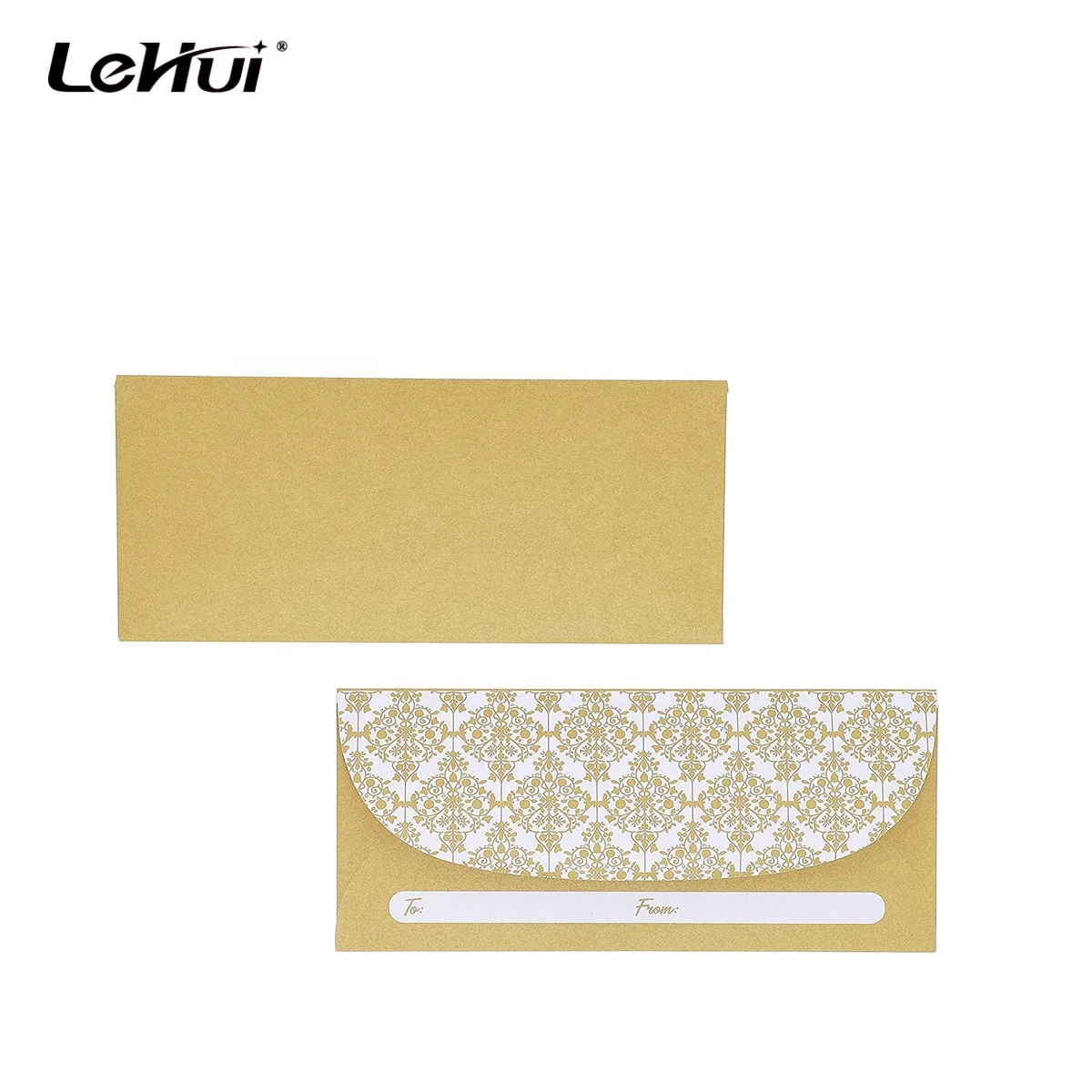 Bulk sale 100-Pack 6.5 x 3 Inches Currency Envelopes With gold designs For Cash Gifts Graduations Weddings and Birthdays