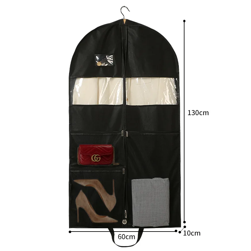 New household clothing dust cover thickened non-woven down jacket storage bag wardrobe hanging dress dust bag