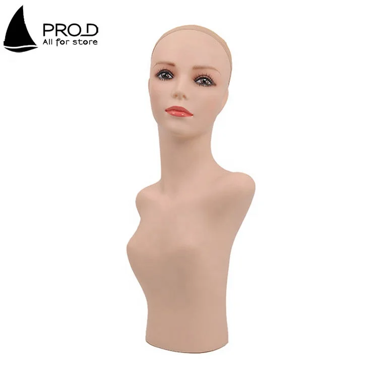 Window Display New Style Single Shoulder White Mannequin Head For Wig Display