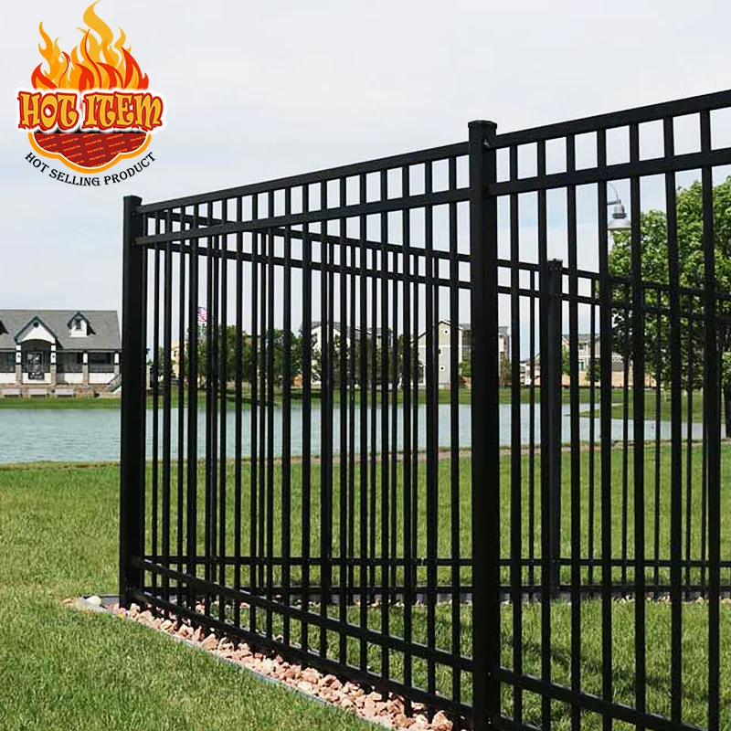 Wholesale 6ftx8ft garden black metal fences anti rust galvanized steel fence prices for Singapore