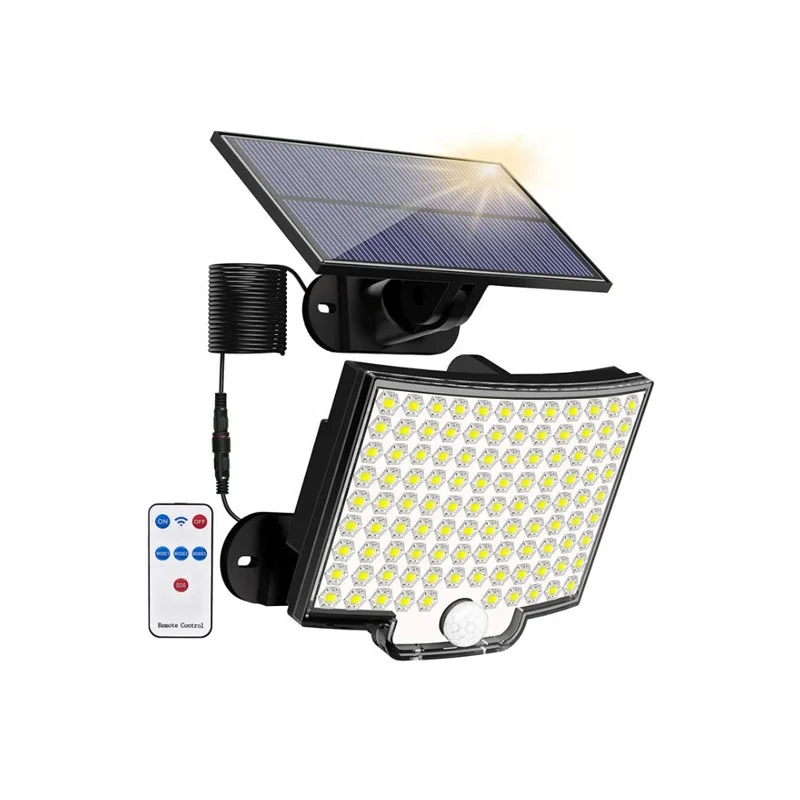 106 LEDs  5.5V IP65 Auto light body Sensor Separate Remote Control Curved Mini Garden Solar LED Lights Outdoor Wall mounted