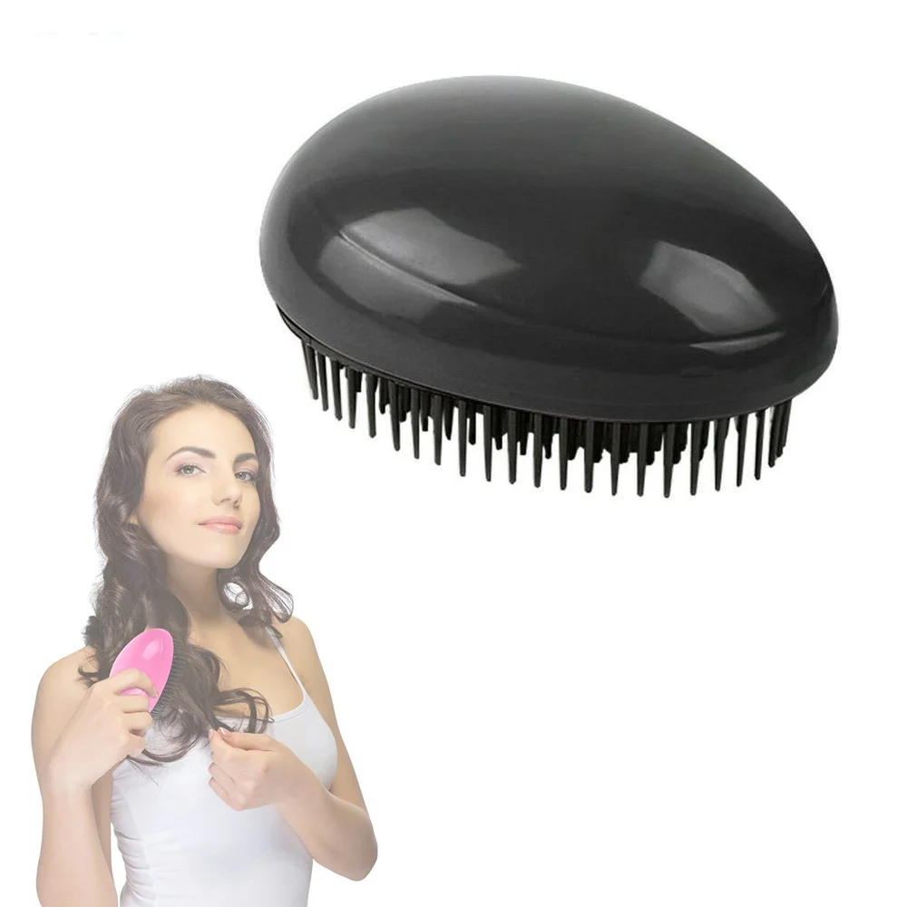 Black Pink Paddle Wet Curly Anti Tangle Hair Brush Detangling Hair Comb