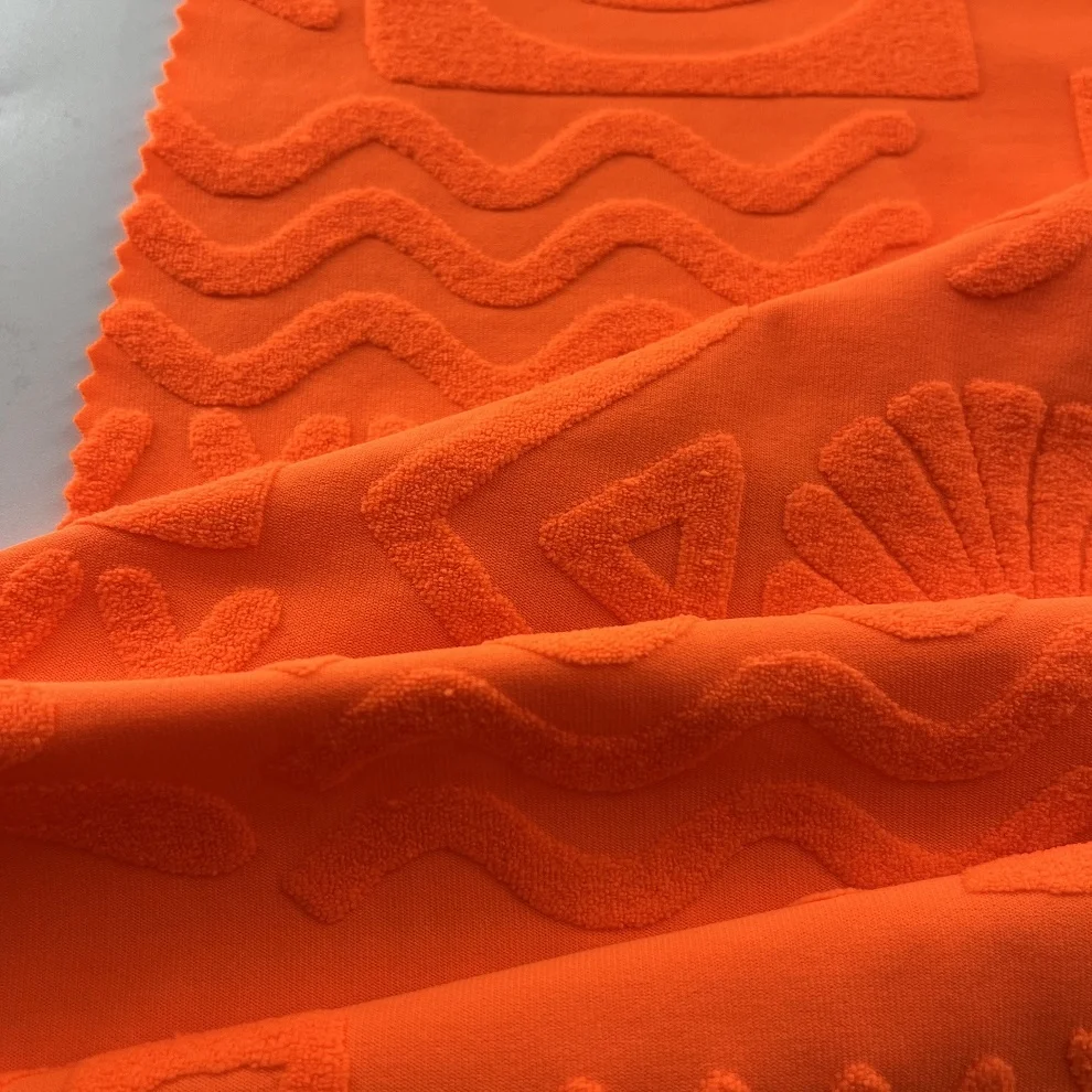  coconut knitted tropical new terry jacquard toweling fabric for swimwear bikini designer swimsuit fabric