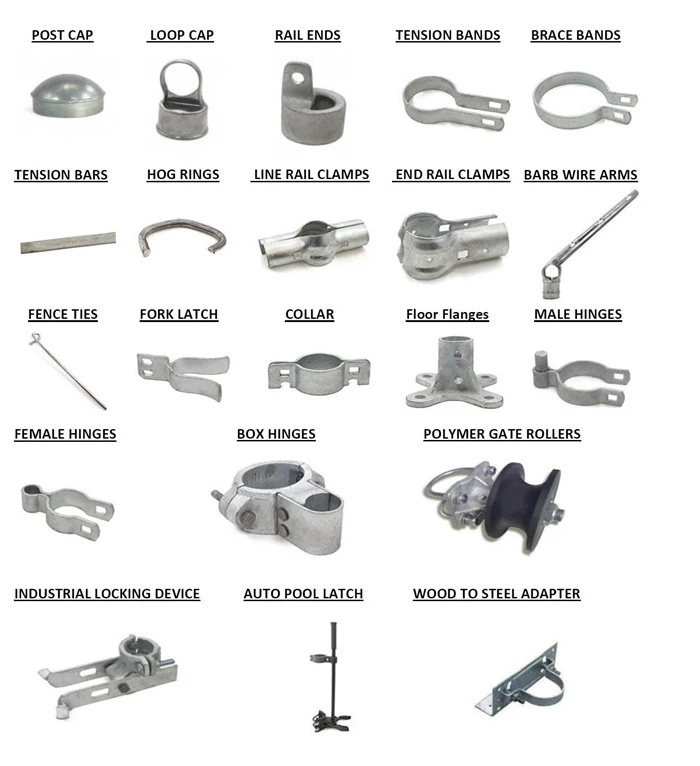Chain link fence fittings, parts, chain link fence accessories