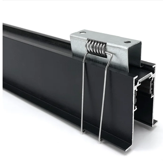 Custom stamping stainless steel flat metal bracket with torsion spring clip for  LED line light