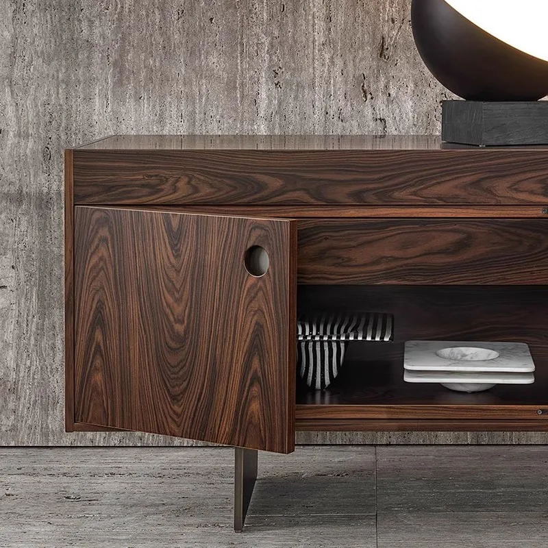 Modern living room walnut wood tv cabinet