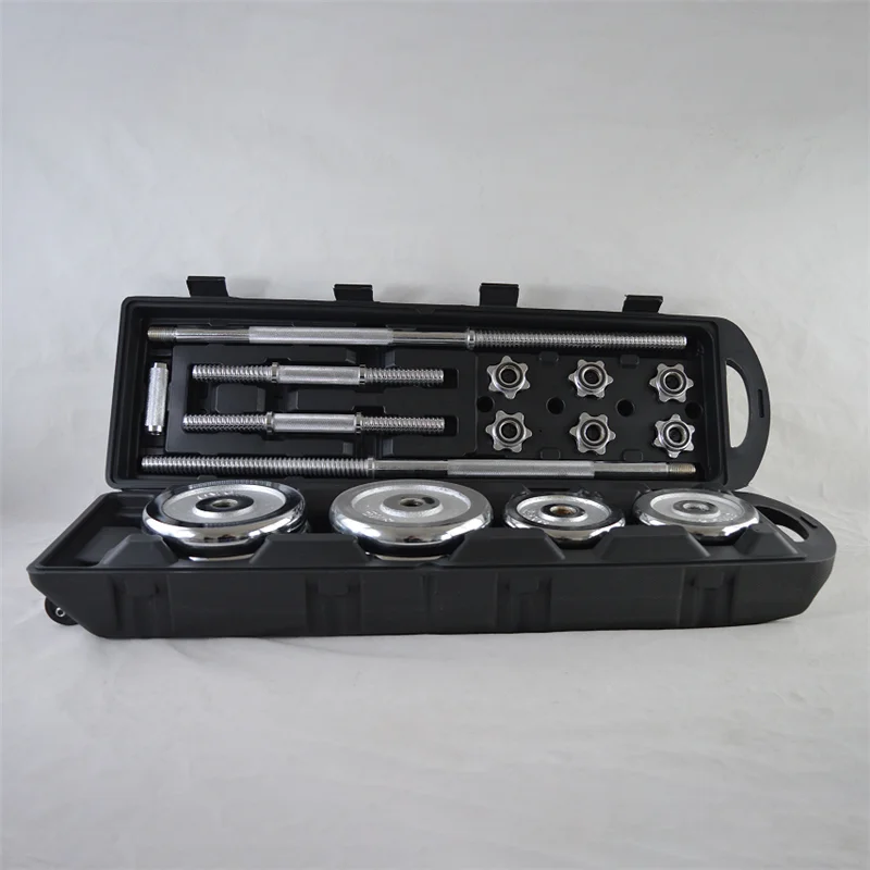 Weight Lifting Adjustable Cast Iron Chrome Dumbbell Set