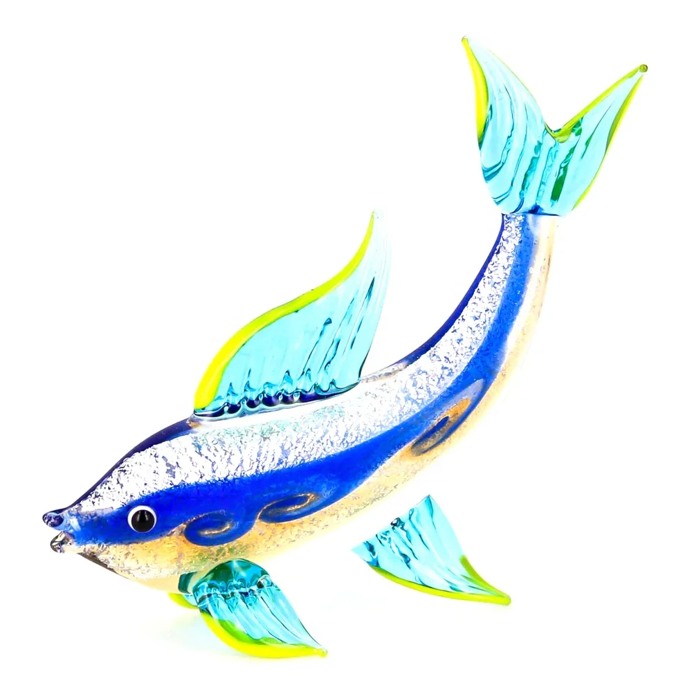 
Wholesale murano glass sculpture love glass fish figurines 