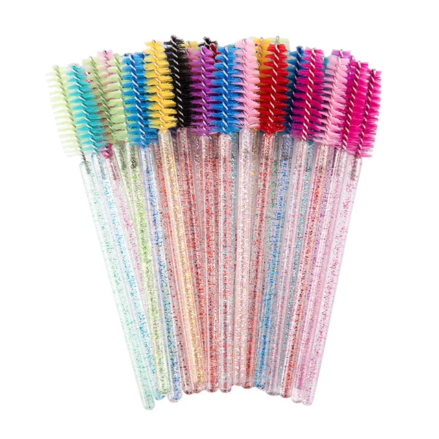 50Pcs Eco Friendly Retractable Lip Gloss Mascara Disposable Eyelash Mascara Brush Wholesale Manufacturers