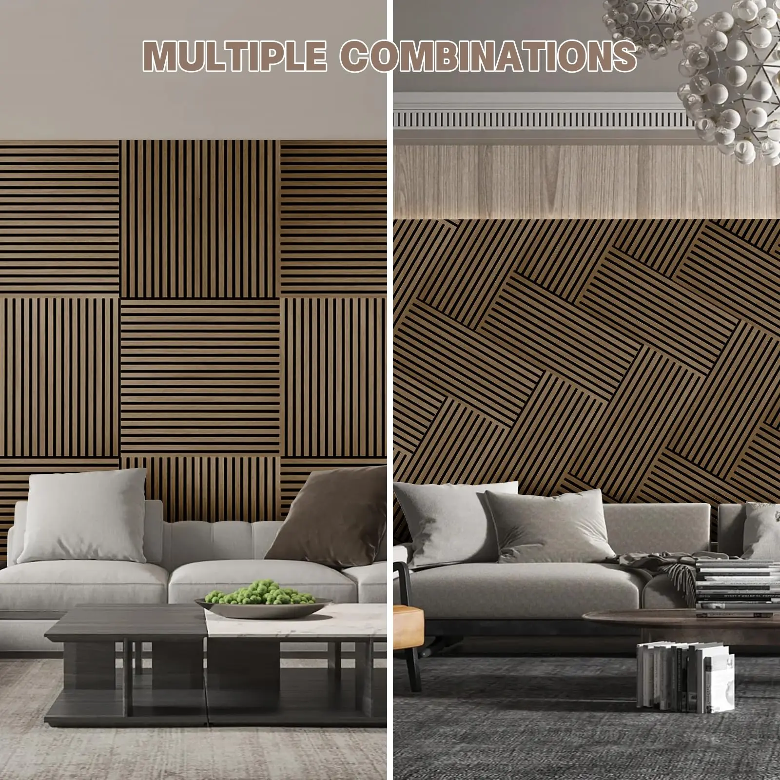 JTLWaterproof Decorative Bamboo Carbon Crystal Plate Moisture Resistant MDF Wall Panel with Fireproof Sound-Absorbing Function