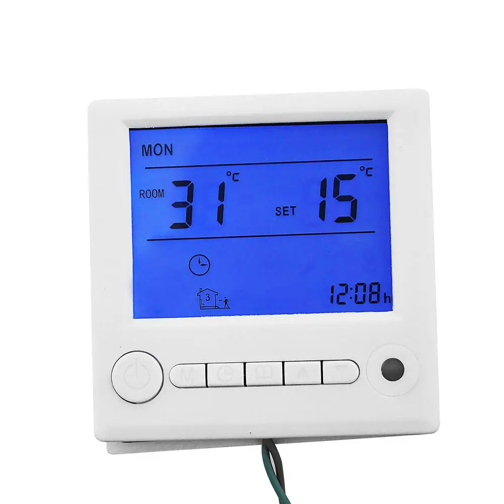 2022 LCD Display Electric Heater Temperature Sensor Flush Mounted Heating Digital Smart Home Thermostat