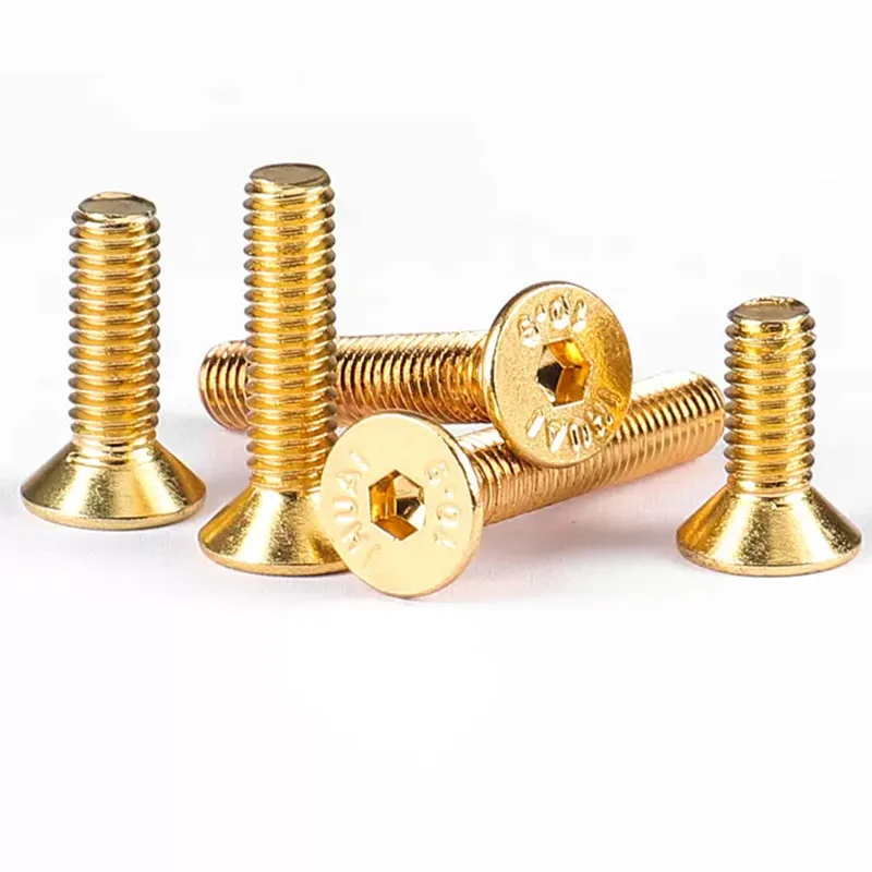 M2 M3 Custom Titanium Fastener Gold Plated Torx Round Button Head Screws