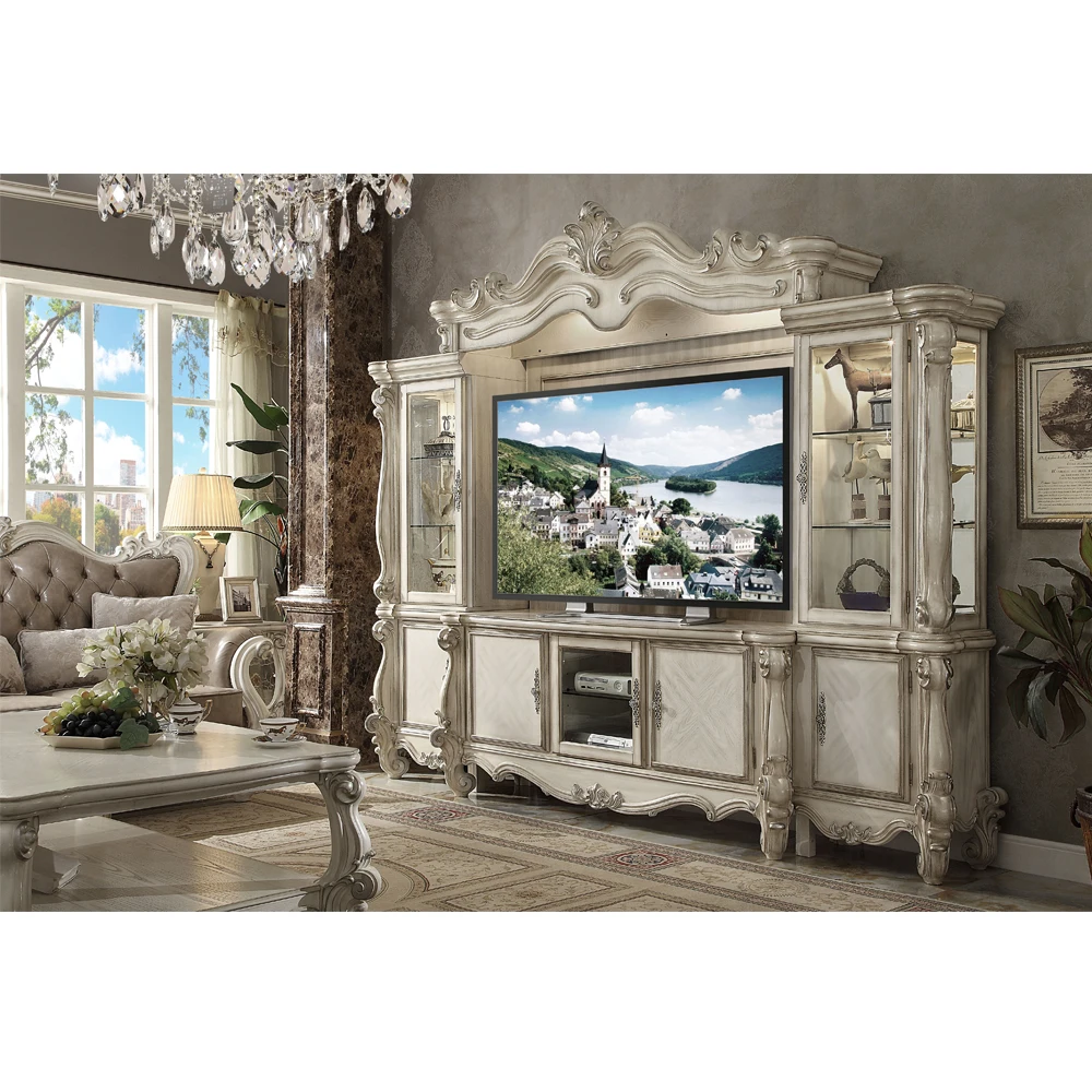 Wooden white tv display cabinet floor tv stand furniture modern living room good price tv unit