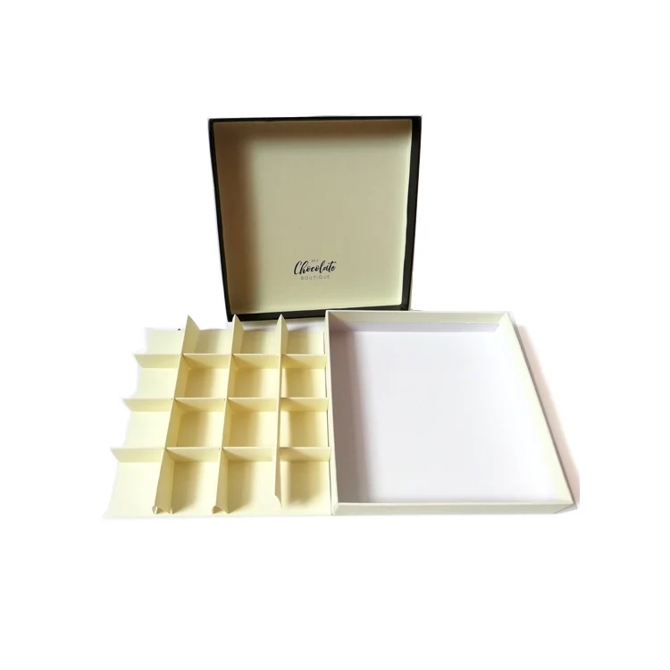 High End Custom Lid and Base Chocolate Gift Packing Box With Dividers