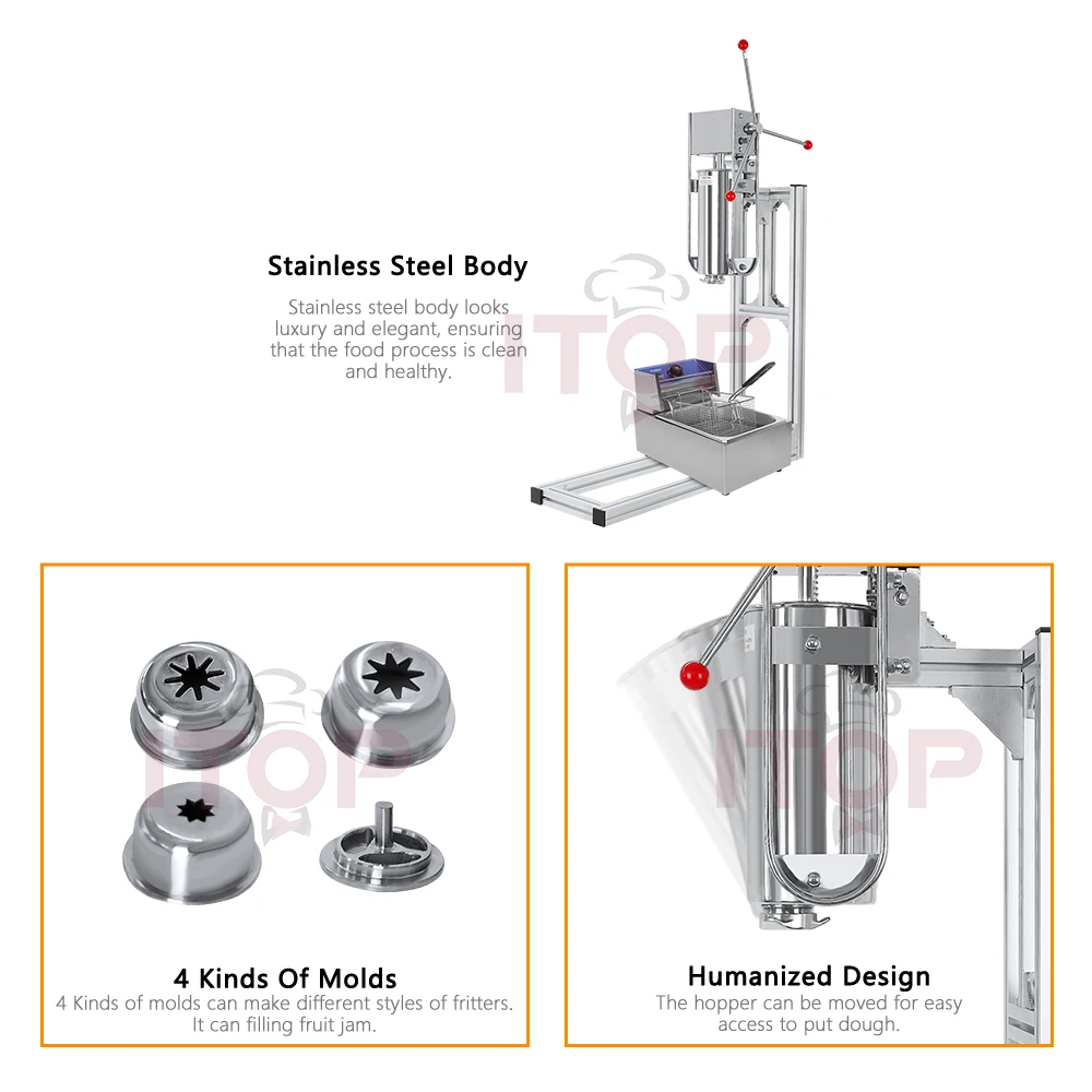 Churros Maker Commercial 5 Liters automatic Spanish churros filler machine  Spanish Churros Making Machine