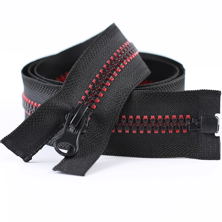 Custom Yellow Plastic Contrast Color Single Open Ended Resin Zipper #5