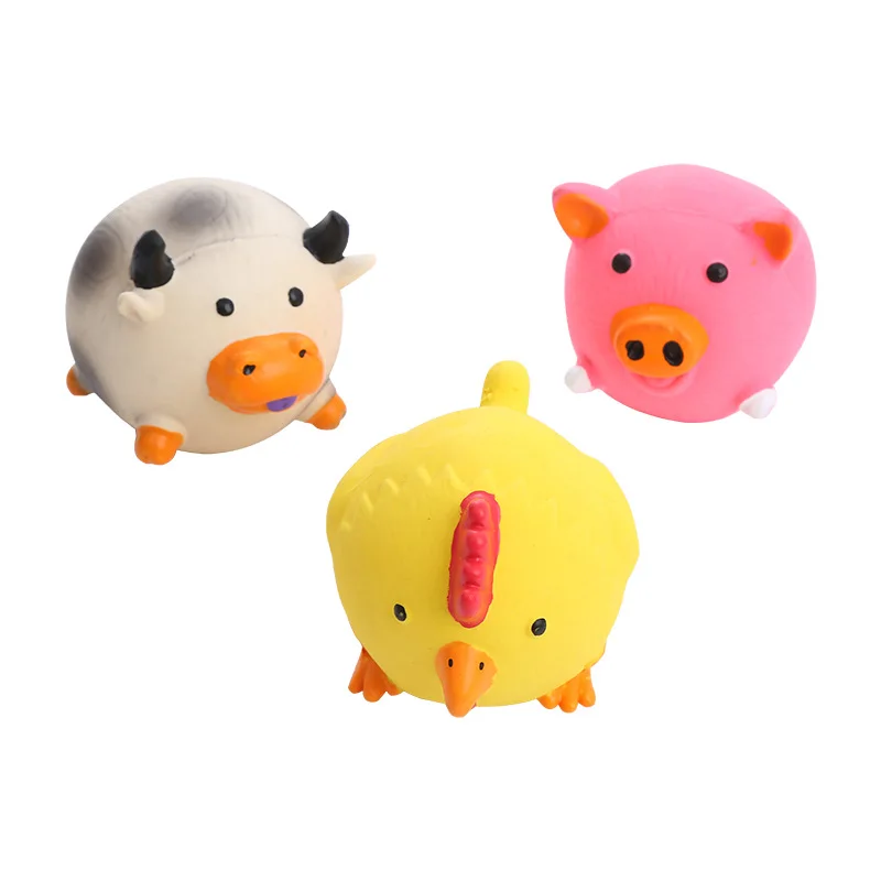Pet products wholesale latex cute animal shape bite sound wear-resistant dog toy