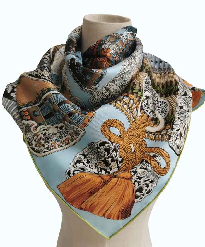 Роскошные женские шелковые шарфы 90x90