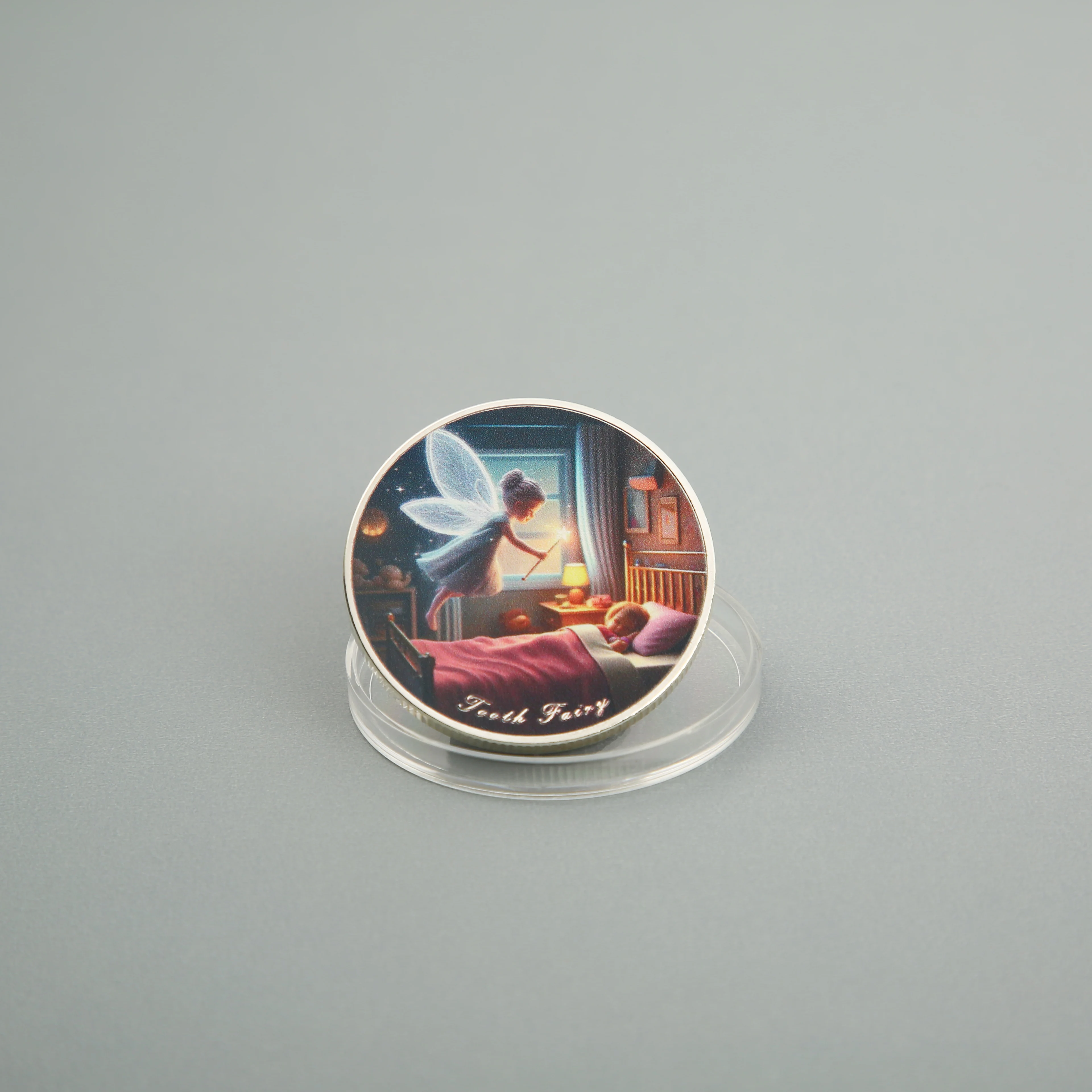 Night Fairy Tooth Collection Small UV Printed Metal Craft Elves with Custom Logo Bronze Steel Model Animal Anime Theme