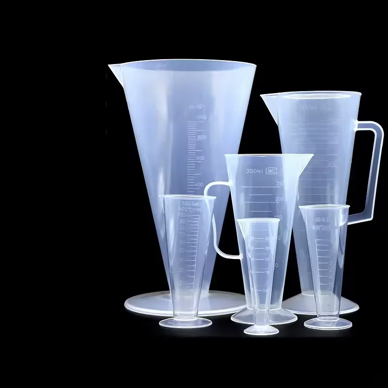 Factory Supply High Quality Lab 50ml PP Plastic Conical Measuring Cup