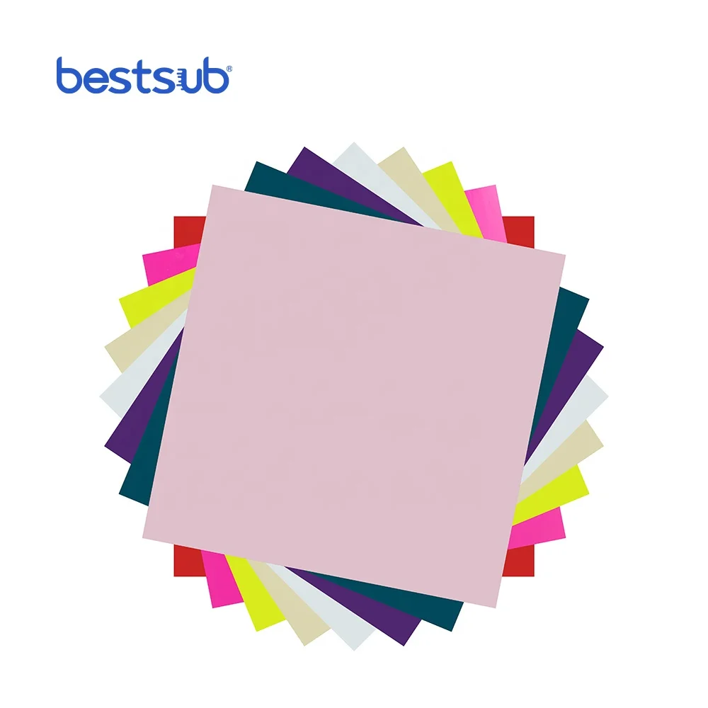 BestSub Wholesale Personalized 8 Sheets Craft Vinyl Assorted Color Changing Adhesive Vinyl Heat Press Transfer Sheets Pack