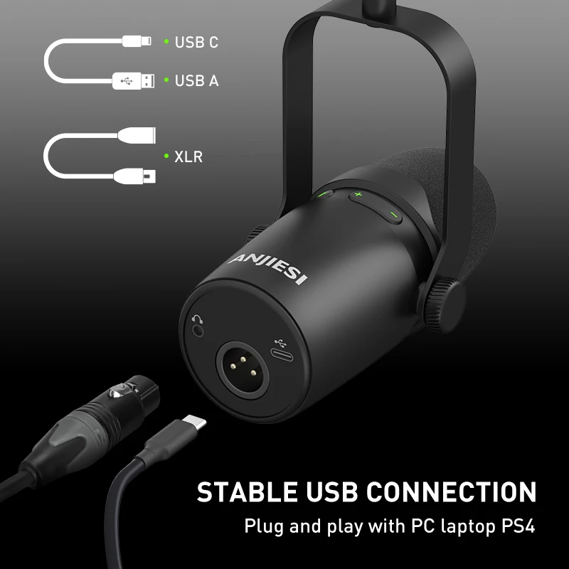 RE7 USB и XLR Проводной динамический микрофон с амплитудно-частотная характеристика для аудио вокальный записи подкастинг Studio