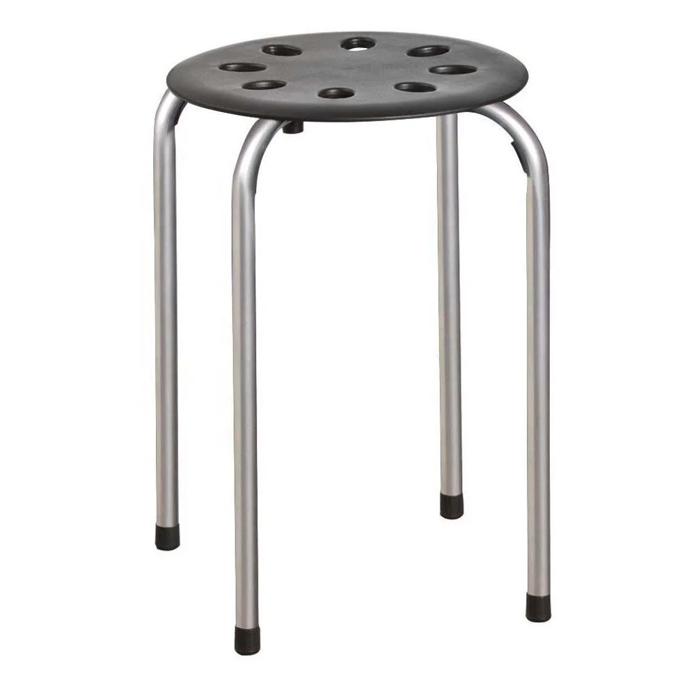JUSTHOME Cheap price modern design portable stacking plastic stool with metal legs