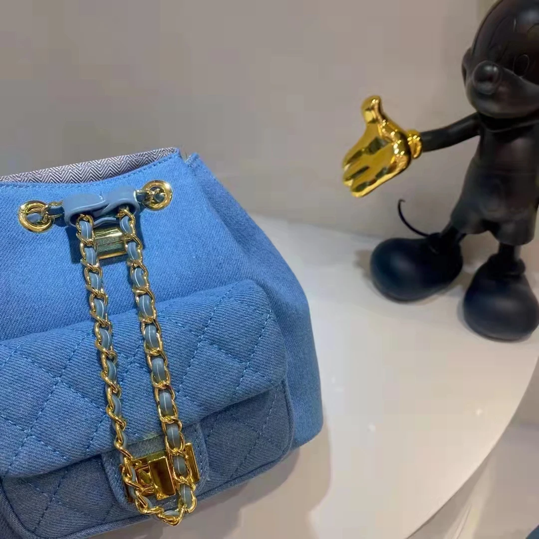 hot sale latest fashion women denim quilted flap cross body handbags with chain for ladies sling hand bags in Guangzhou new
