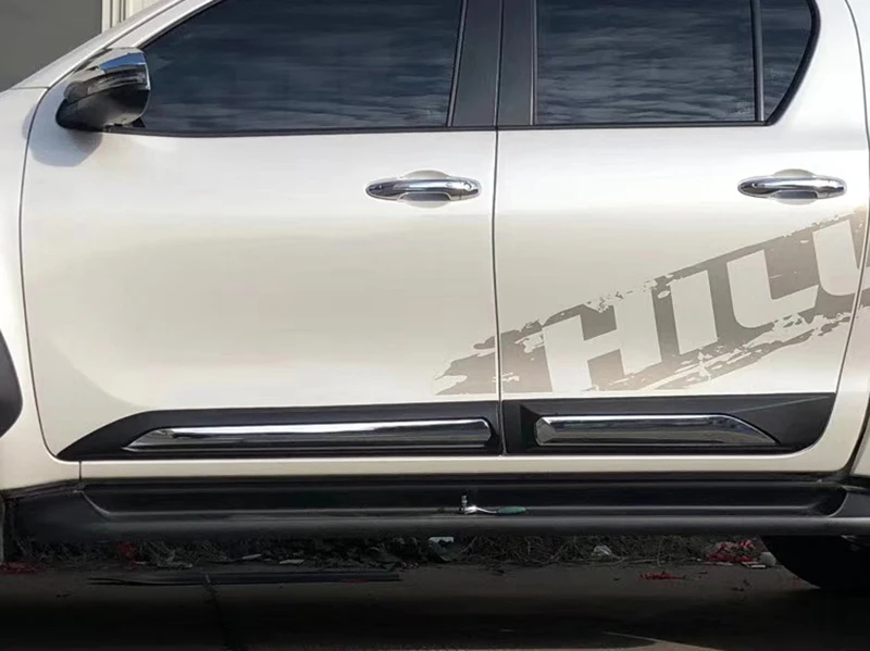 Car side trims covers chrome styling exterior auto accessories door plate cover 2015-2019 fit for hilux revo rocco