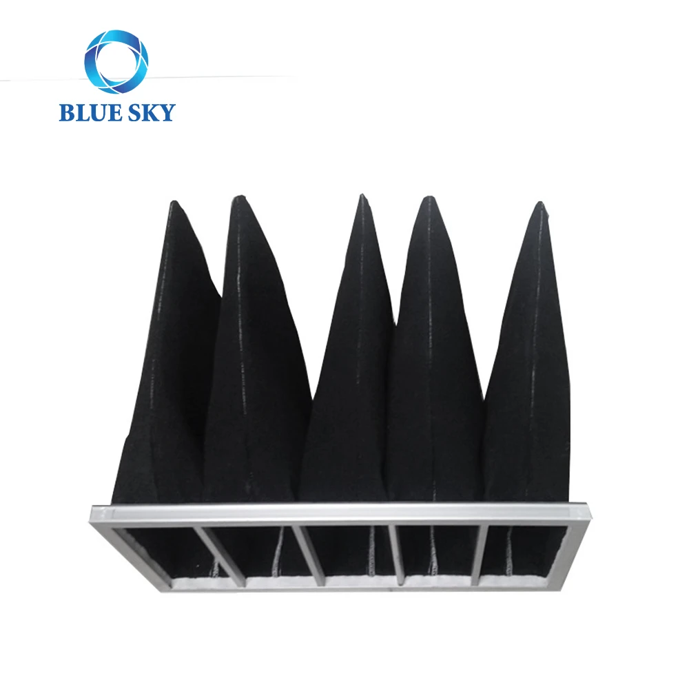 Customized G2 G4 M5 M6 F7 F8 F9 Medium Efficiency Activated Carbon Aluminum Frame Pocket Bag Air Filter For HVAC Cleaning Room