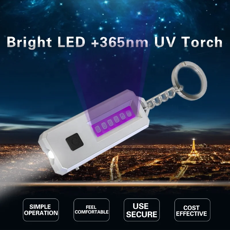 Portable LED UV 365nm Light for Curing Nail Dollar Euro Money Detector Pet Urine Detection LED UV Torch Lamp