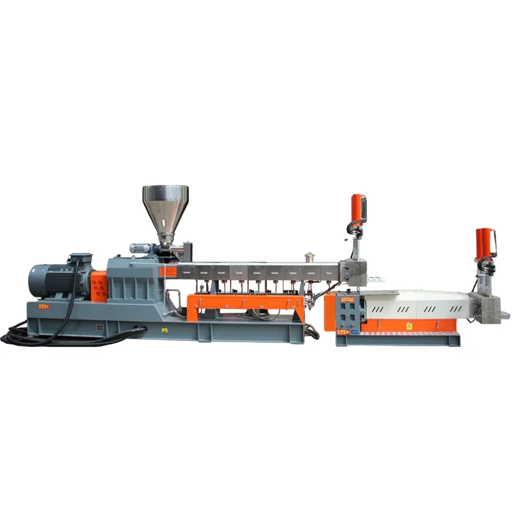 Two Stage Double Scew Granules Recycled PP ABS PS PC Plastic Pelletizing Making Machine