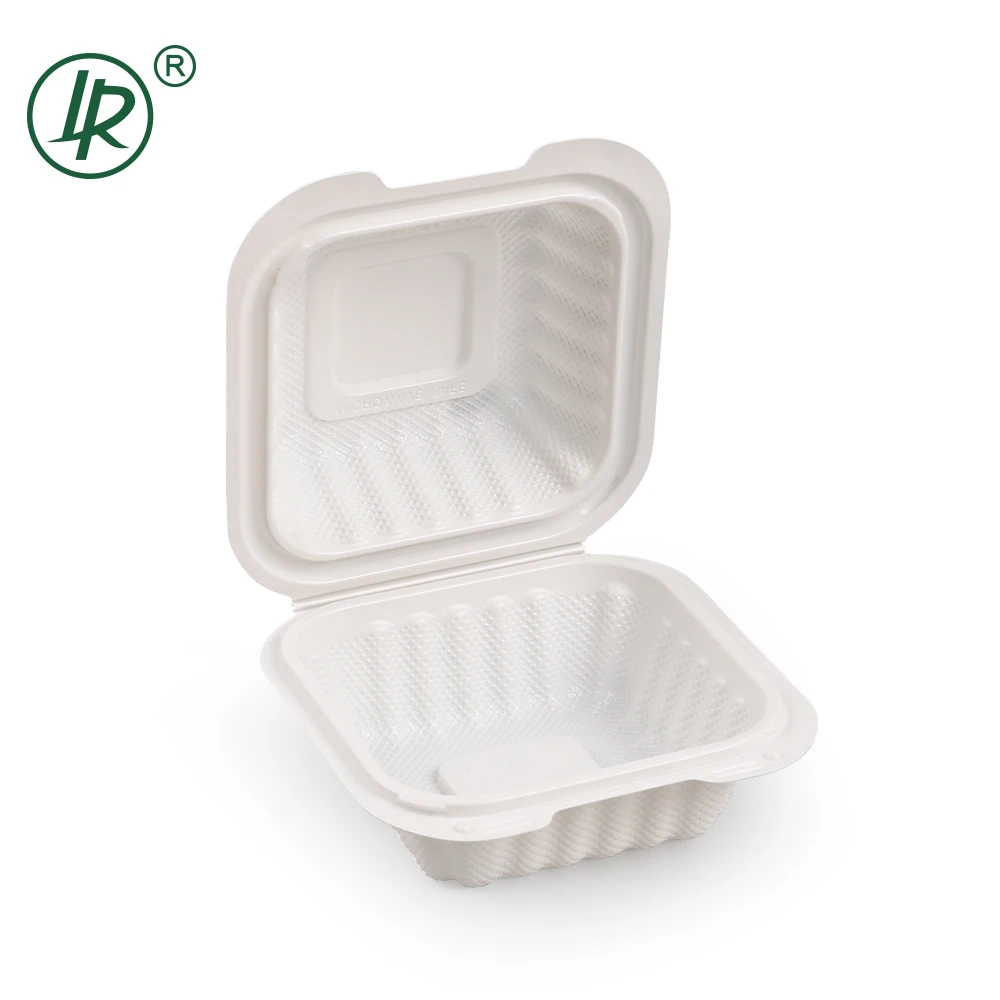 restaurant to go supplies carryout hamburger box mfpp mineral filled clamshell disposable plastic hinged food container