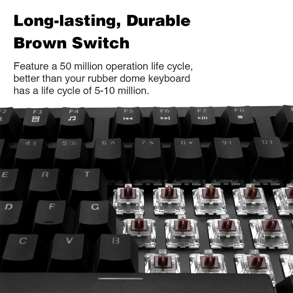 Mechanical Switches Strong Adjustable Tilt Legs Full Size 104 Keys Mechanical Illuminated Keyboard