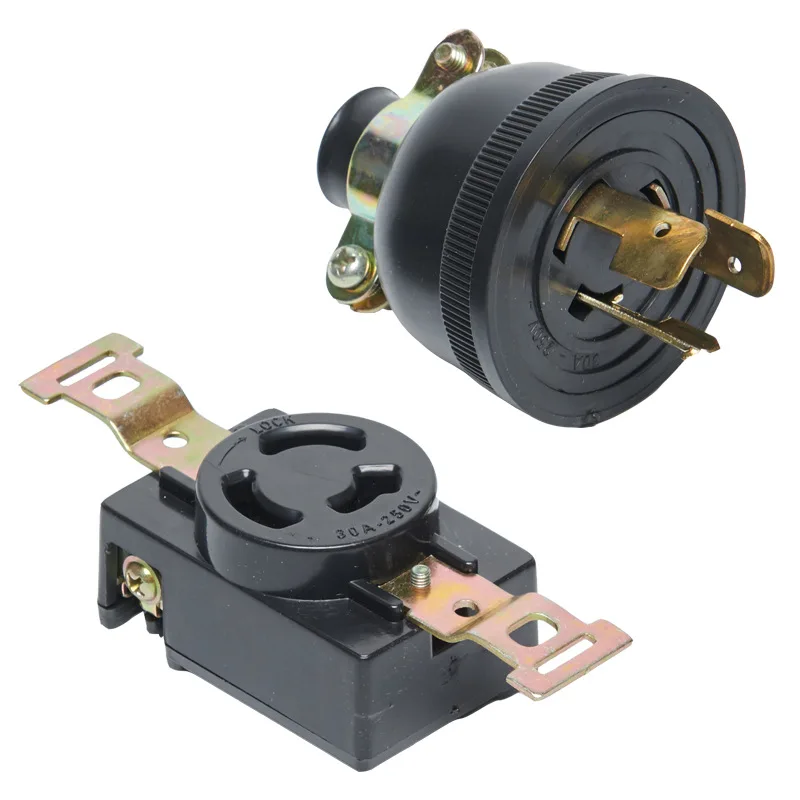 Черная штепсельная вилка nema 250 В с 3 зубцами для генератора