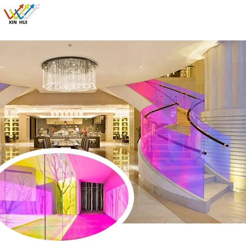 Rainbow Tint Film Sticker Color Change Glass Sun Control Decoration Window Film Reflective Dichroic Iridescent Foil 138cmx30m