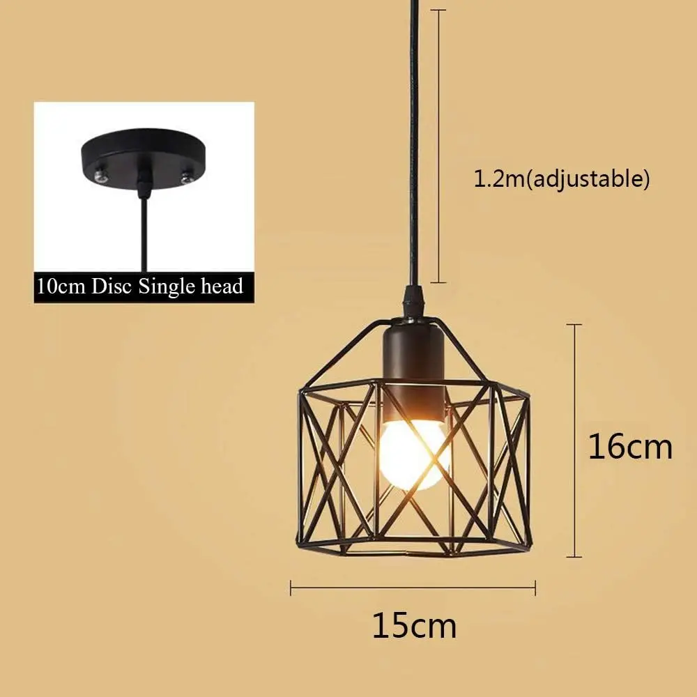 Nordic Vintage Style Iron Pendant Lamp Traditional Chandeliers Warm White Light Home Decor E27 Bulb Base Included Kitchen Island