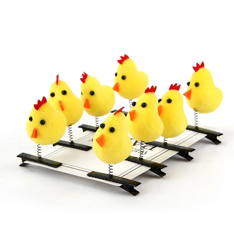 Wholesale Hot Selling Acting Cute Plush Yellow Baby Duck Easter Mini Duck Hairpin Diy Material Hair Clip