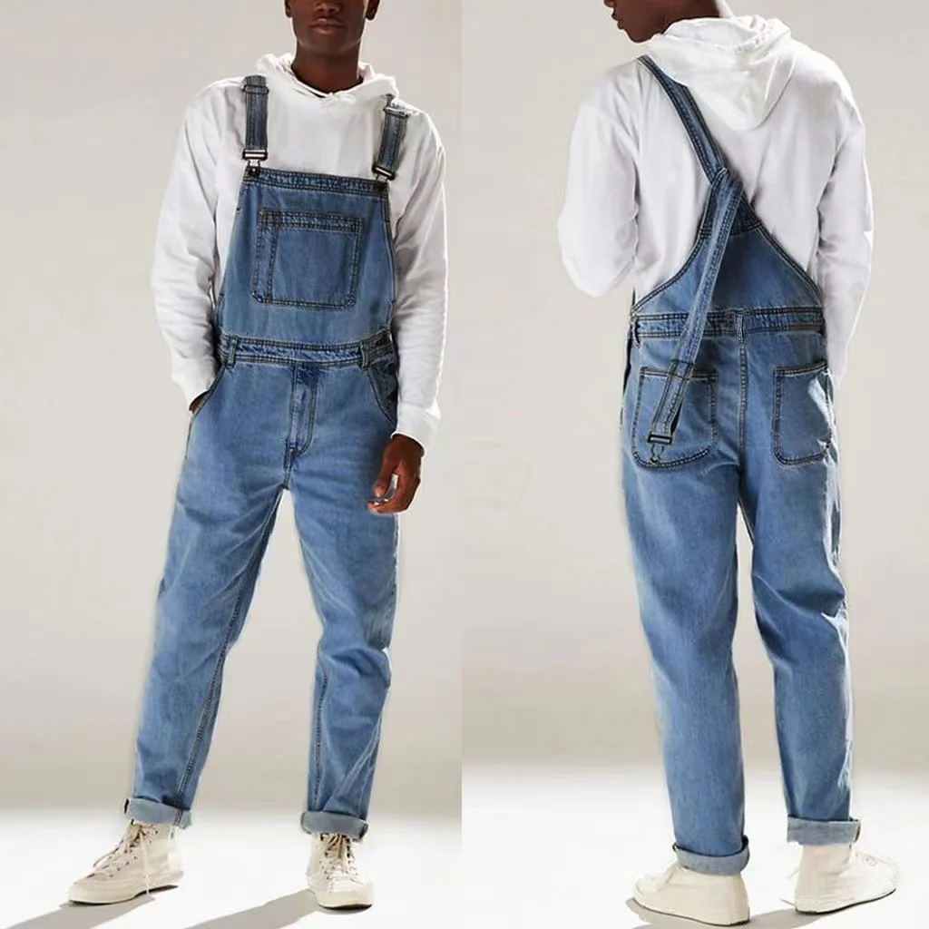 Liu Ming Summer New Arrivals Hip Hop Denim High Waist Full Length Trousers Jeans Jumpsuit Overall For Men