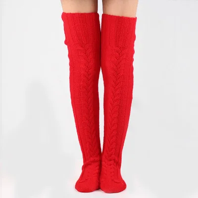 New Design High Quality Thick Thigh Wool Cashmere Pink Womens