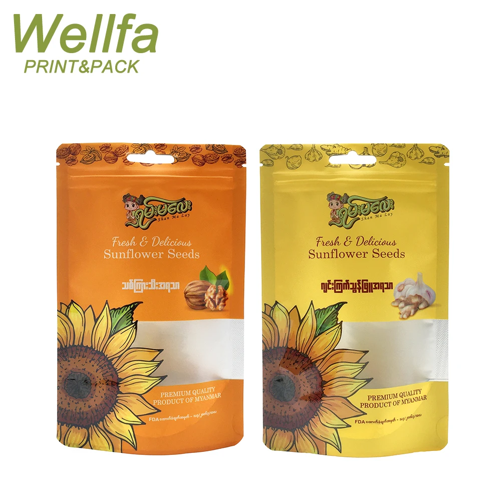 Manufacturer Plastic Custom Printed Resealable Aluminum Foil Food Packaging With  Zipper Stand Up Pouch Bag For Nuts Doypack