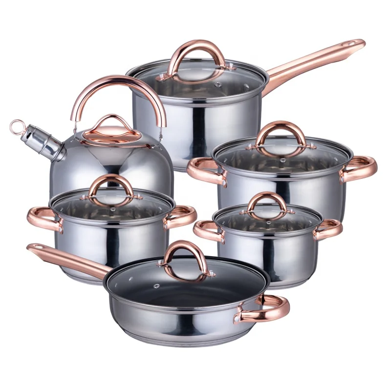 Kitchen Pot Factory direct sale of high - quality kitchen appliances stainless steel 12 pcs kitchen pot