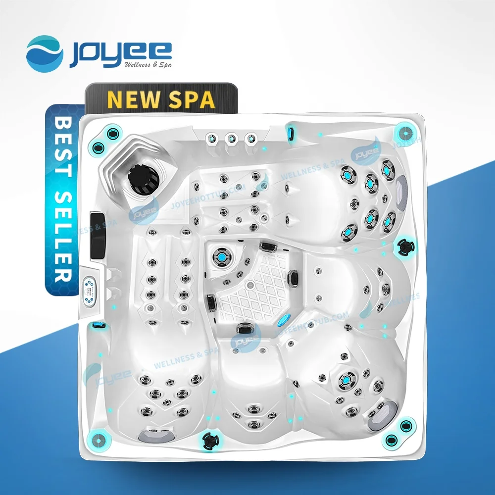JOYEE Outdoor Freestanding Hydro Whirlpool Massage Spa 5 Persons Luxury Acrylic Waterfall Hot Tub Spa With CE