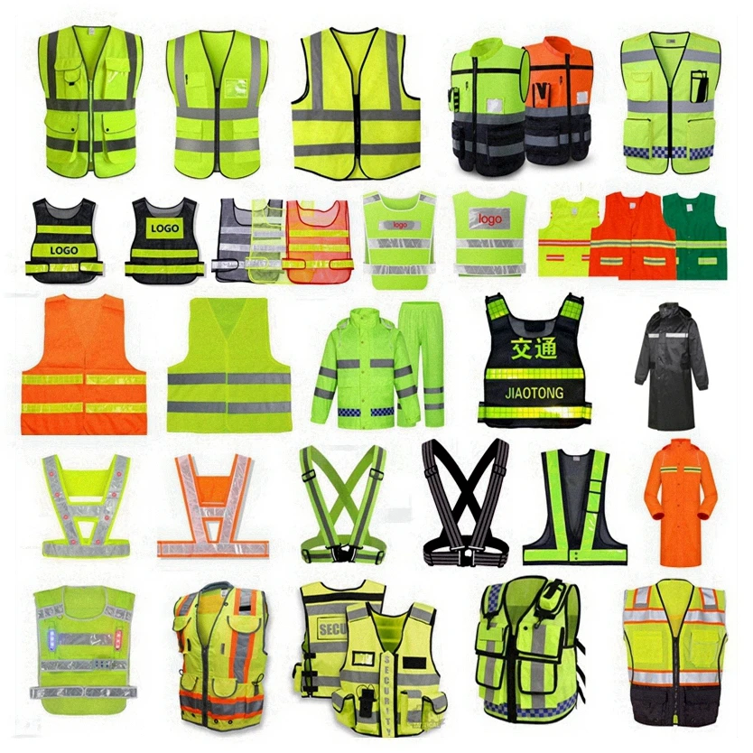 Reflective Coat Safety Work Clothes Led signal Lighted Vest Yellow Polo Shirt Hi Viz Black Jackets