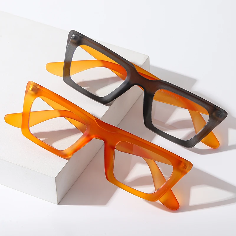 Chic Fashion Small Frame Matt Black Grey Orange Blue Light Blocking Glasses for Computer Reading/Gaming/TV/Phones Sunglasses